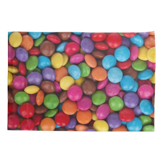 Kleurrijk Snoep, Buttonnen van Snoepjes, zoet, voe Kussensloop (Achterkant)
