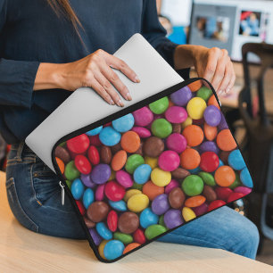 Kleurrijk Snoep, Buttonnen van Snoepjes, zoet, voe Laptop Sleeve