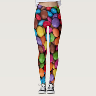 Kleurrijk Snoep, Buttonnen van Snoepjes, zoet, voe Leggings
