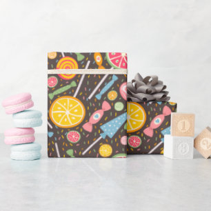 Kleurrijk Snoep Explosie Lollipop Blue Oranje Red Cadeaupapier