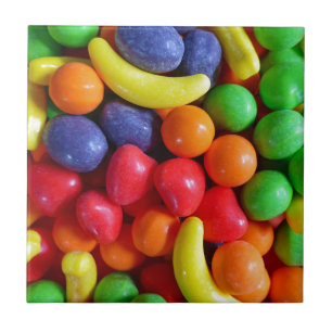 Kleurrijk Snoep in de vorm van fruit Tegeltje
