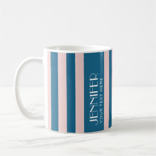 Kleurrijk Snoep Nautisch Blauw Modern Stripes Koffiemok
