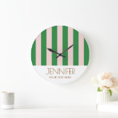 Kleurrijk Snoep Regenboog Kleurblok Moderne Strepe Grote Klok (Huis)