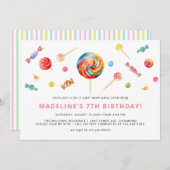 Kleurrijk Snoep | Regenboog Lollipop Verjaardagsfe Kaart (Voorkant / Achterkant)