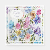 Kleurrijk speciaal evenement grillig bloemfeest servet (Voorkant)