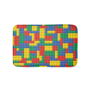 Kleurrijk Speelgoed bouwstenen Achtergrondpatroon Badmat