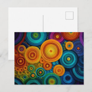 Kleurrijk Spiraal Abstract Patroon Geometrische Dr Briefkaart