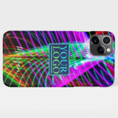 Kleurrijk spiraal licht, DIY-naam wit, uw Logo iPhone Hoesje (Achterkant horizontaal)