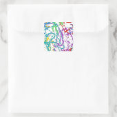 Kleurrijk Splatter Paint Pattern Vierkante Sticker (Tas)