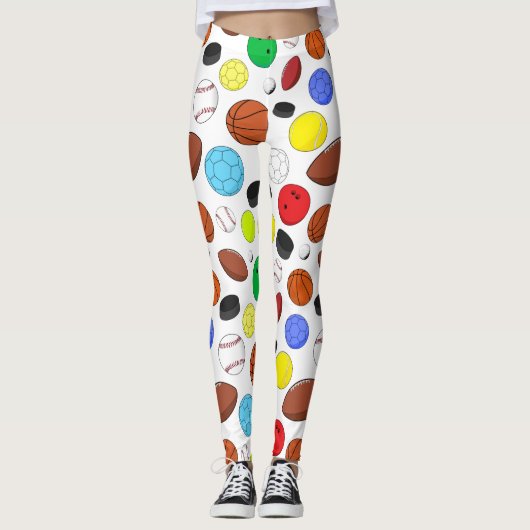 Kleurrijk Sportbalken Random Pattern Leggings (Voorkant)