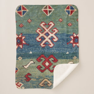 Kleurrijk staal Blauw licht groen gecontroleerd Sherpa Deken