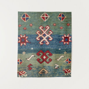 Kleurrijk staal Blauw licht groen gecontroleerd  Wandkleed