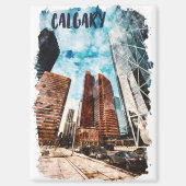 Kleurrijk stadsbeeld van Calgary Alberta Magneet (Voorkant)