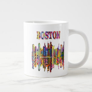 Kleurrijk stadsgezicht van Boston Reuzenkoffiemok Extra Grote Beker