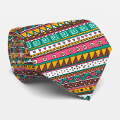 Kleurrijk stammenpatroon stropdas (Opgerold)