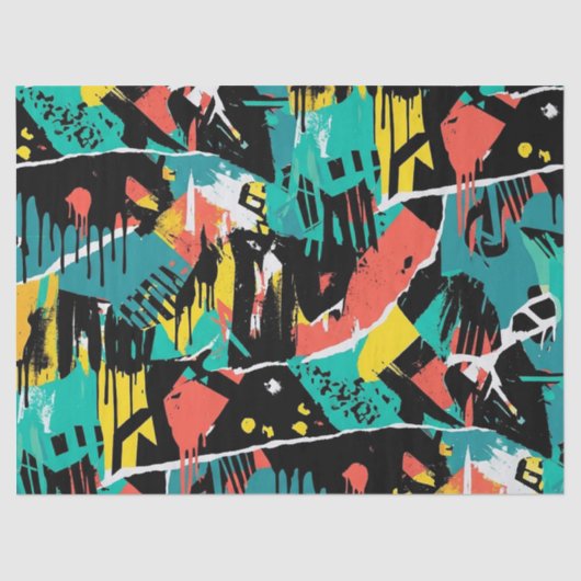 Kleurrijk stedelijk graffiti patroon (13) tissuepapier (Voorkant)