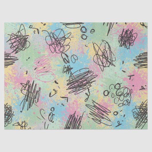 Kleurrijk stedelijk graffiti patroon (4) tissuepapier (Voorkant)