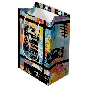 Kleurrijk stedelijk graffiti patroon (5) medium cadeauzakje