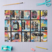 Kleurrijk stedelijk graffiti patroon (5) tissuepapier (Craft)