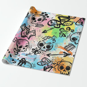 Kleurrijk stedelijk graffiti patroon (6) cadeaupapier