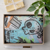 Kleurrijk stedelijk graffiti patroon (6) tissuepapier (Geschenk)