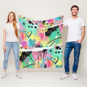 Kleurrijk Stedelijk Graffiti Patroon (7) Fleece Deken