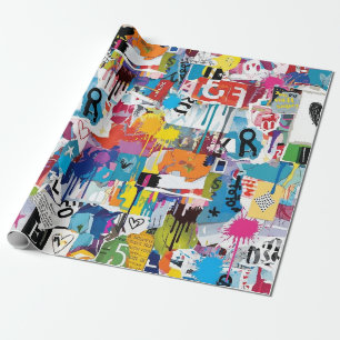 Kleurrijk stedelijk graffiti patroon (8) cadeaupapier