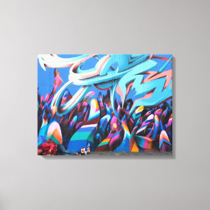 Kleurrijk stedelijk graffiti straatkunst canvas afdruk