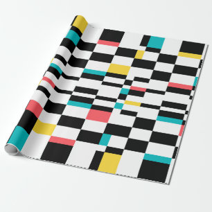 Kleurrijk, stedelijk, modern, trendgeometrisch pat cadeaupapier