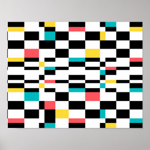 Kleurrijk, stedelijk, modern, trendgeometrisch pat poster