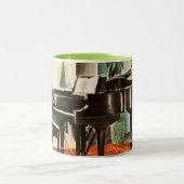 kleurrijk Steinway Piano-instrument en kunst Tweekleurige Koffiemok (Center)