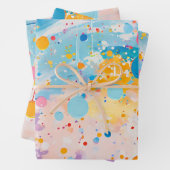 Kleurrijk Stippen Druppels Spetters Scrapbook Papi Inpakpapier Vel (In situ)