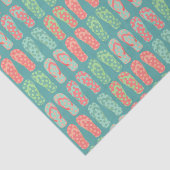 Kleurrijk Stippen Flip Flop Patroon Turquoise Tissuepapier (Detail)
