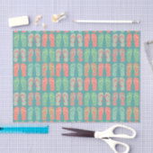Kleurrijk Stippen Flip Flop Patroon Turquoise Tissuepapier (Craft)