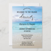 Kleurrijk strand Kustrepetitie Dinner Kaart (Voorkant)