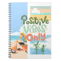 Kleurrijk strand Notitieboek - Positieve vibes