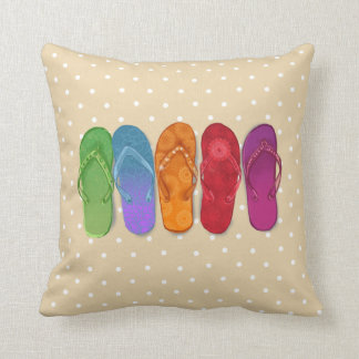 Kleurrijk strand van Sandals Teenslippers Kussen