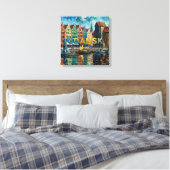Kleurrijk strandtafereel van Gdansk op canvas Afdruk (Insitu (Slaapkamer))