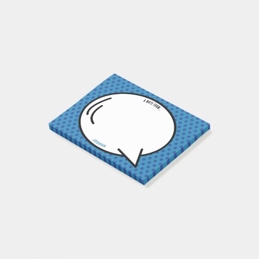 Kleurrijk stripboek Gepersonaliseerde naam Pop Art Post-it® Notes (Schuin)