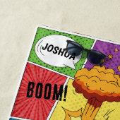 Kleurrijk stripboek Gepersonaliseerde naam Pop Art Strandlaken (In situ)