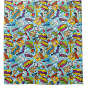 Kleurrijk stripboek met het patroon douchegordijn (Voorkant)