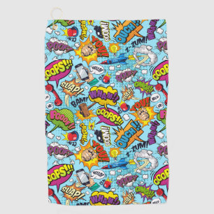 Kleurrijk stripboek met het patroon golfhanddoek