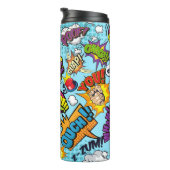 Kleurrijk stripboek met het patroon thermosbeker (Geroteerd rechts)