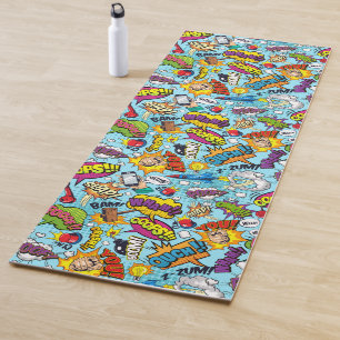 Kleurrijk stripboek met het patroon yogamat