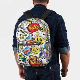 Kleurrijk stripboek Pop Art spraakballonpatroon Bedrukte Rugzak