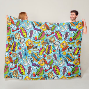 Kleurrijk stripboek thema patroon fleece deken