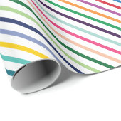 Kleurrijk Stripe Art Pattern over Cristiana White Cadeaupapier (Rol Hoek)