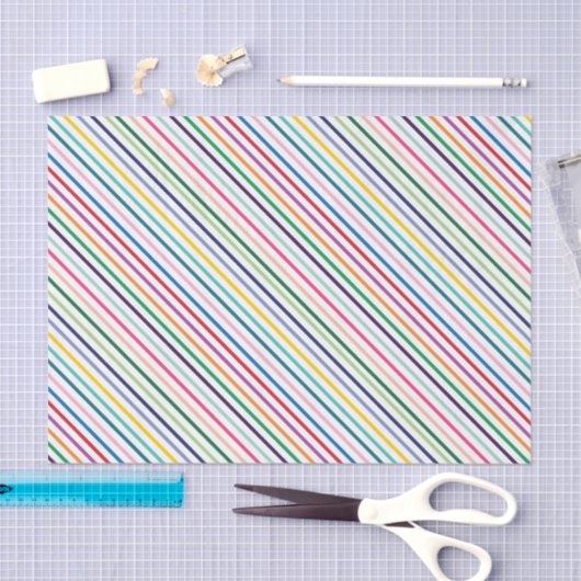 Kleurrijk Stripe Art Pattern over Cristiana White Tissuepapier (Craft)