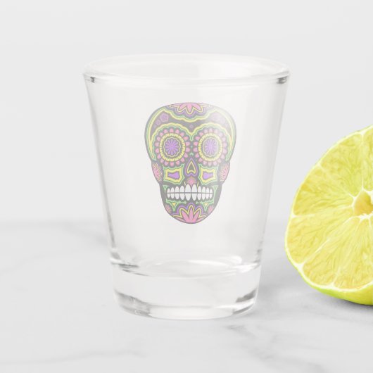 Kleurrijk Suikerontwerp Shot Glas (Achterkant)