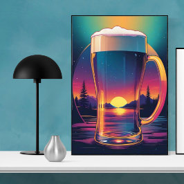 Kleurrijk Sunset Bier Poster